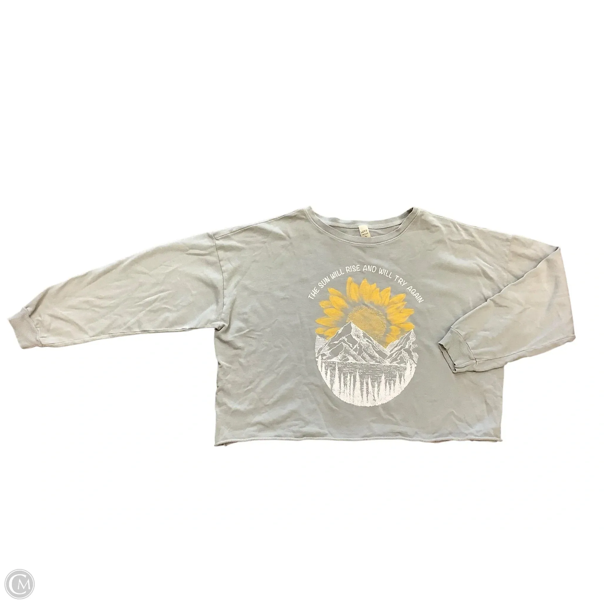 Camera Glow Sweatshirt Crewneck By Love In Grey, Size: L