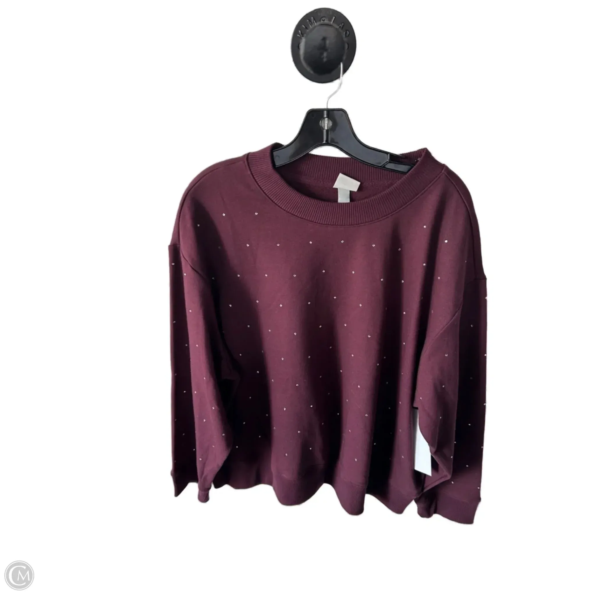 Durable materials Sweatshirt Crewneck By A New Day In Maroon, Size: Xxl