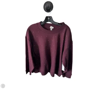 Durable materials Sweatshirt Crewneck By A New Day In Maroon, Size: Xxl