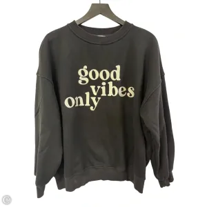 Sweatshirt Crewneck By Le Lis In Black, Size: M Raw Linen Spanish Glow