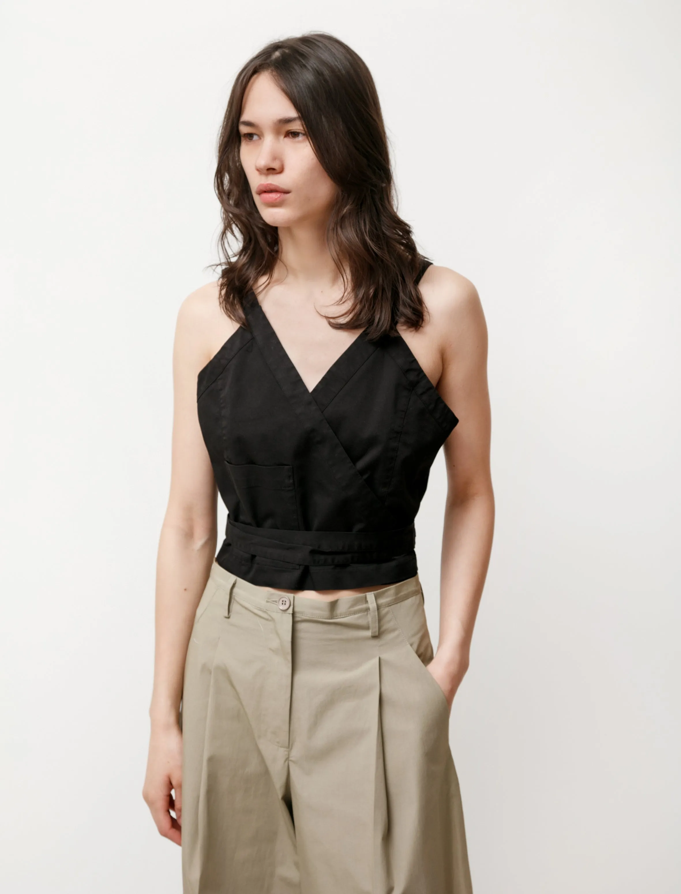 Apron Blouse Black Glitter Glow