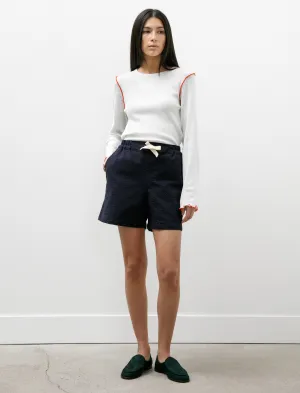 Private Shorts Seersucker Navy Skinny Fit Solid Color