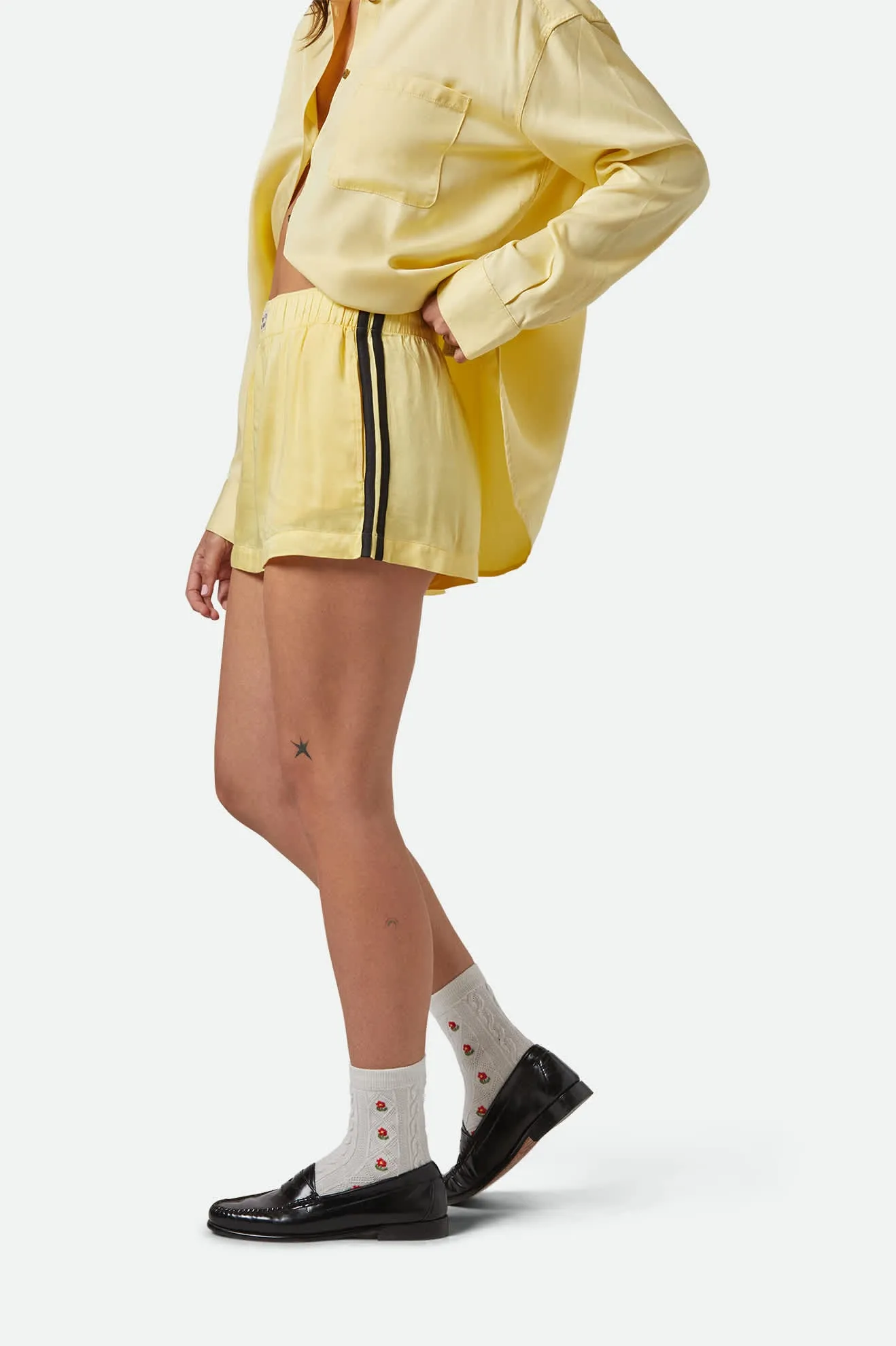 Silky Boxer Short - Panna Cotta elastic waistband