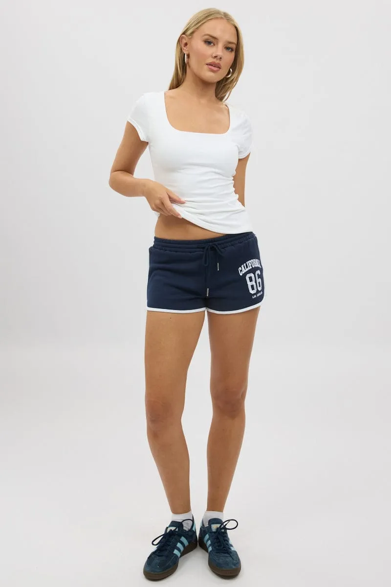 construction work Blue Track Shorts Elasticated
