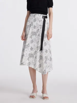 Curvy Fit Fair trade Iris Print Asymmetric Hem Women Half Skirt