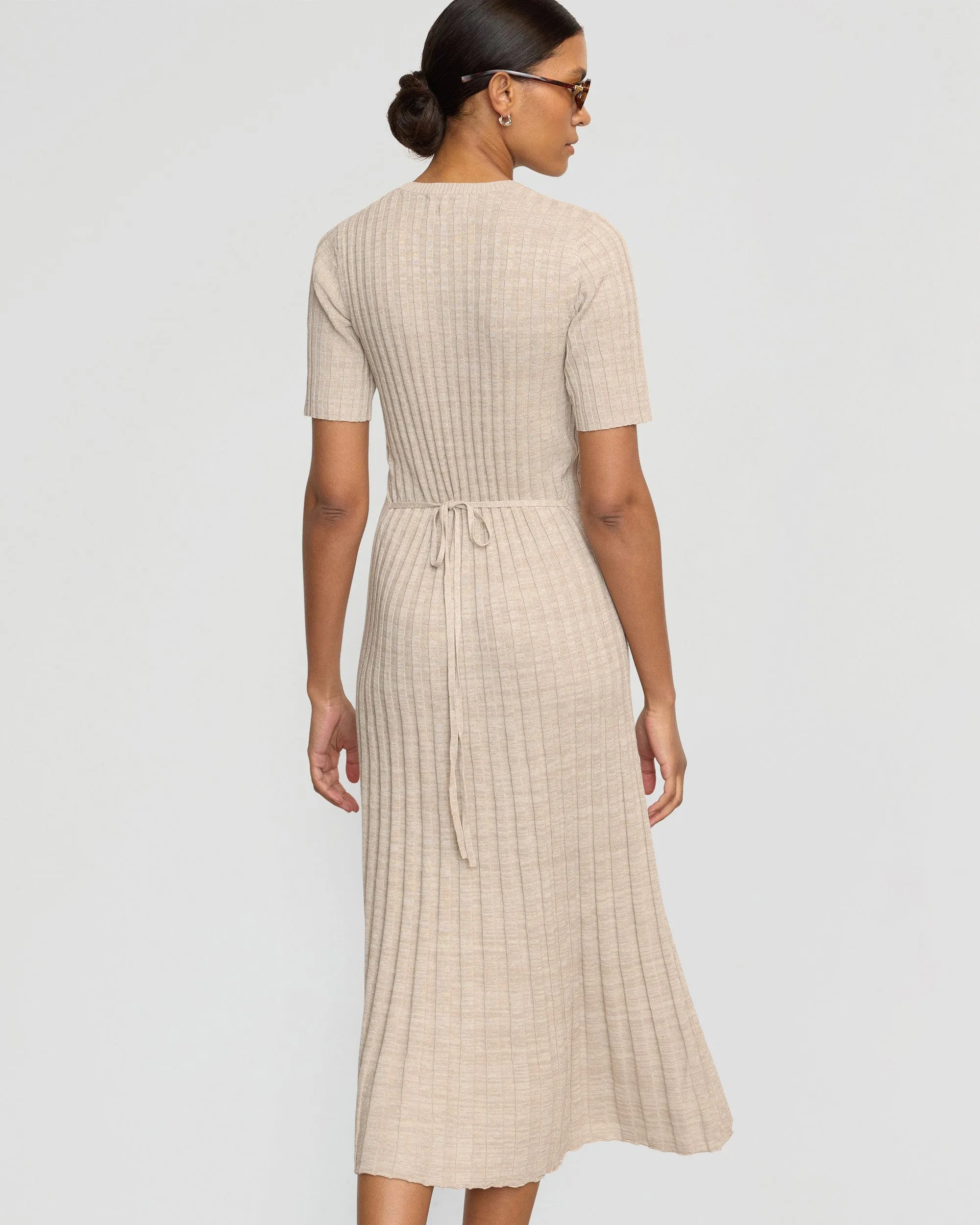 Fena Wide-Ribbed Sweater Dress ChafeResistant Seams