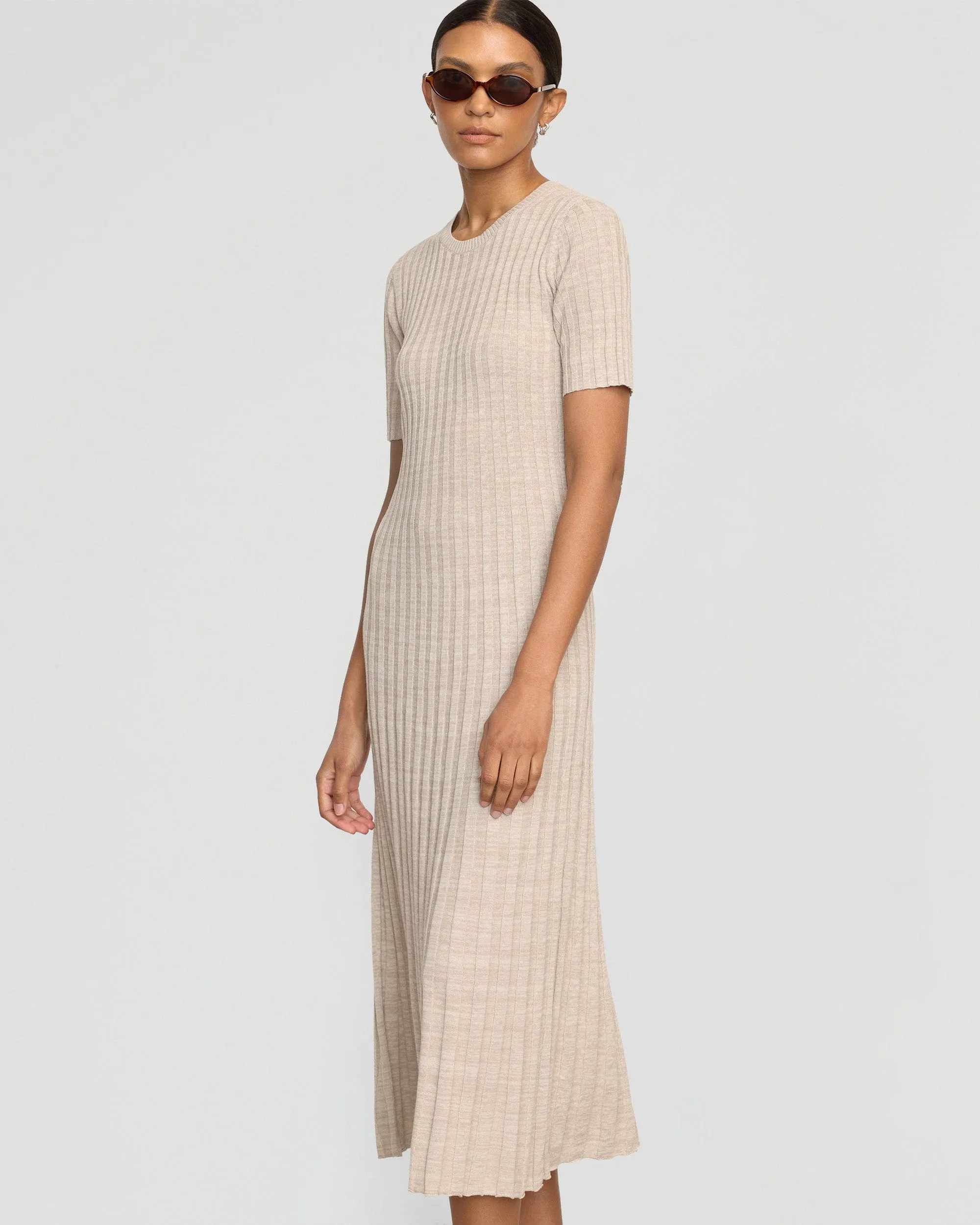 Breathable fabric Fena Wide-Ribbed Sweater Dress