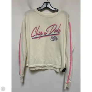 Lightweight Jacket Dance Flow Sweatshirt Crewneck By Disney Store In Cream & Pink, Size: Xl
