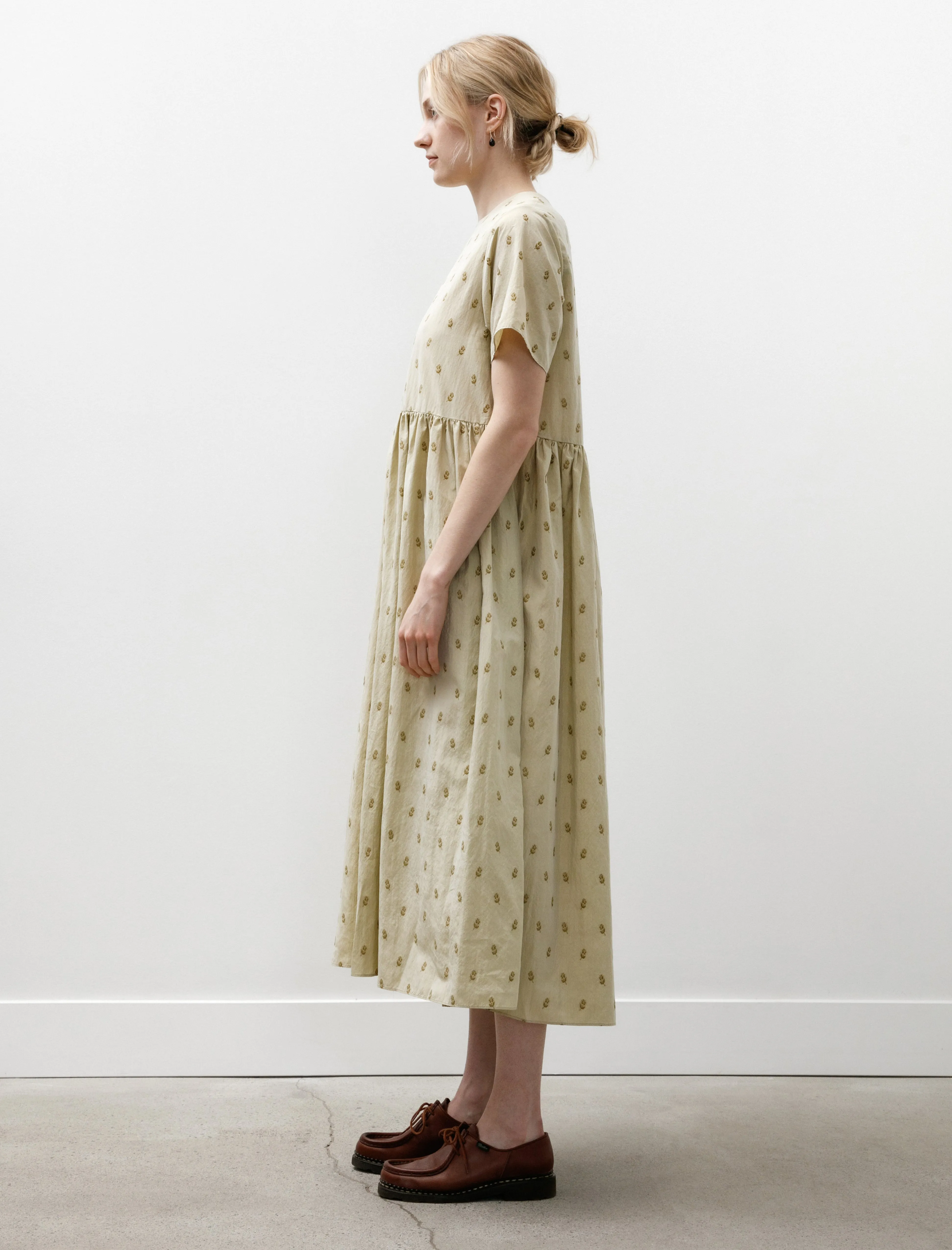 Mumu Dress Gold RipstopFabric Placket Closure