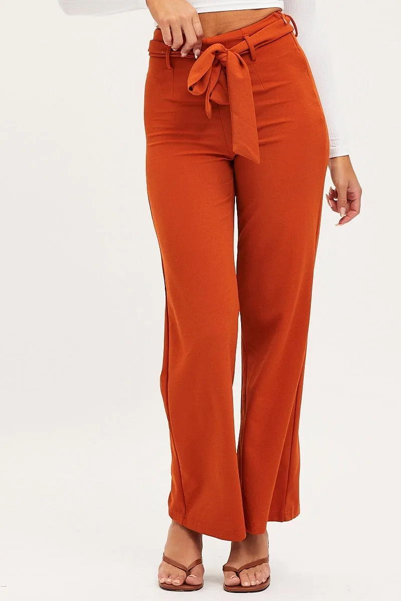 Beige Wide Leg Pants High Rise Core Flex Non Binding Cuffs