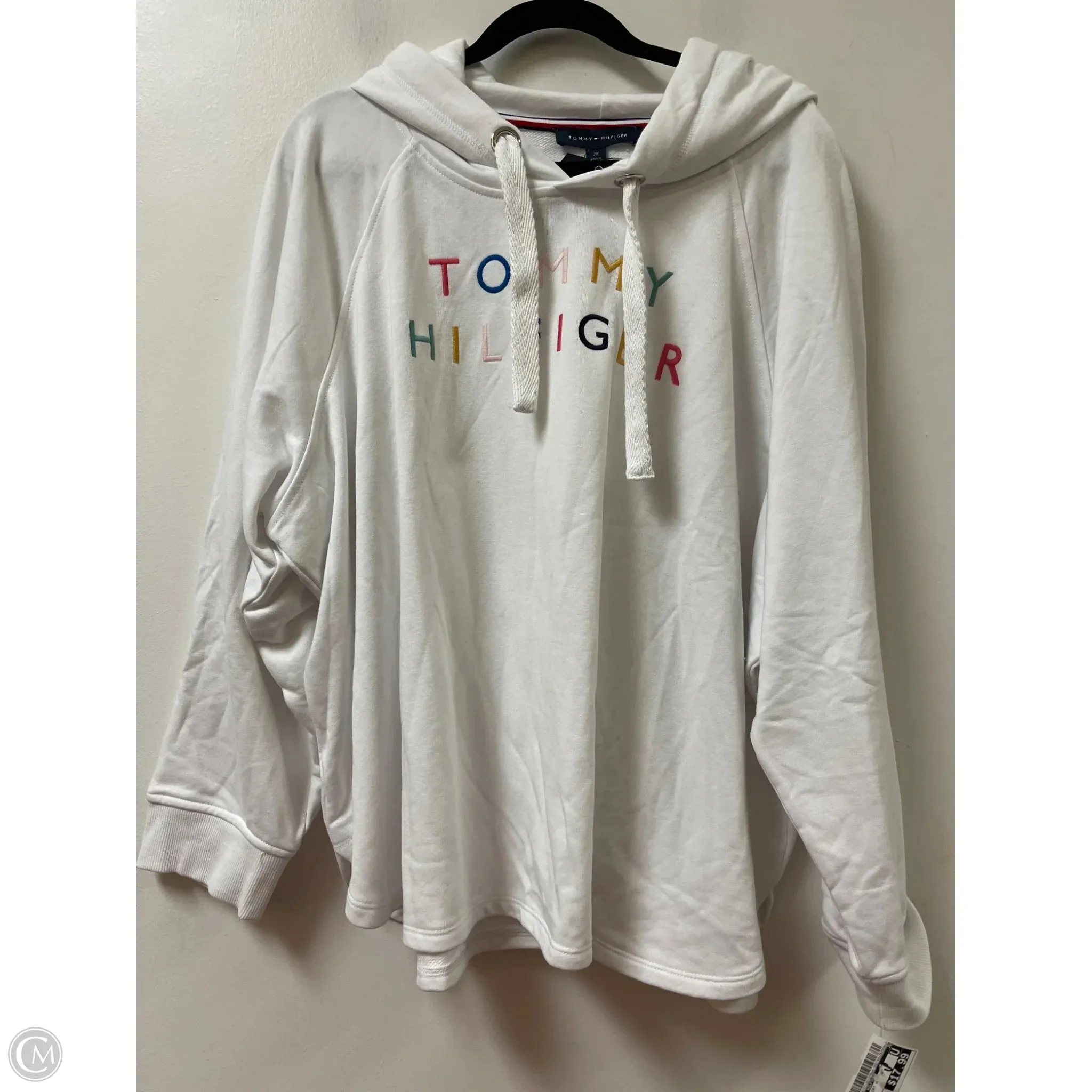 Wrinklefree Sweatshirt Hoodie By Tommy Hilfiger In White, Size: 2x