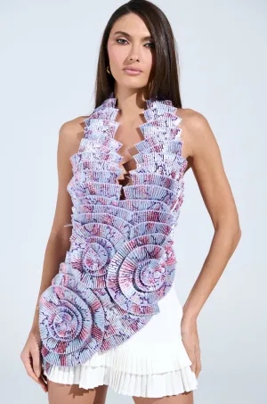 CATCH ME NEXT TIME BROCADE HALTER TOP Finish - smooth anti aircraft