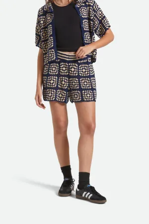 Crochet Short - Mood Indigo/Off White Breezy Comfort Flexible Design