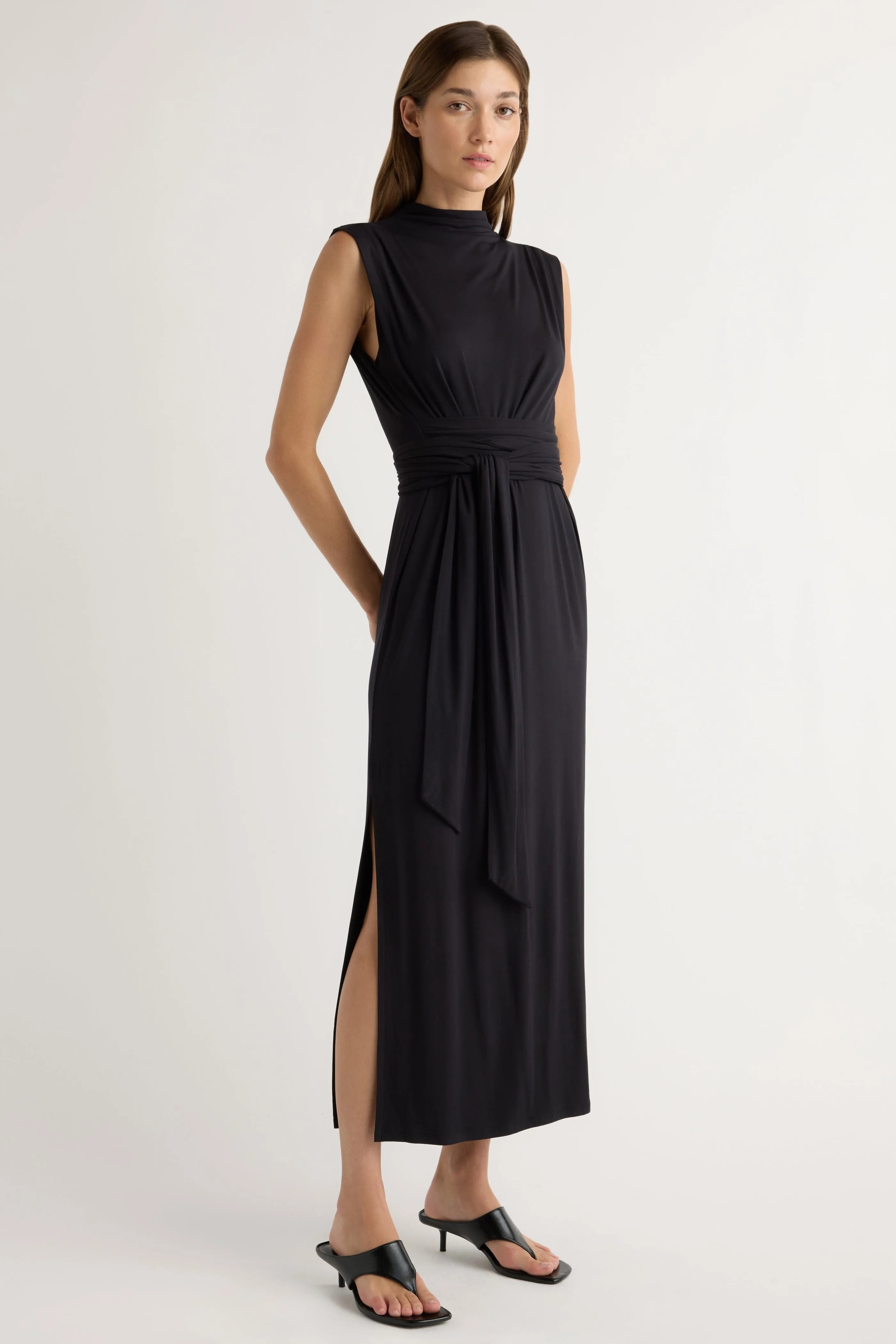 Eden Sleeveless Tie-Front Dress World Tone