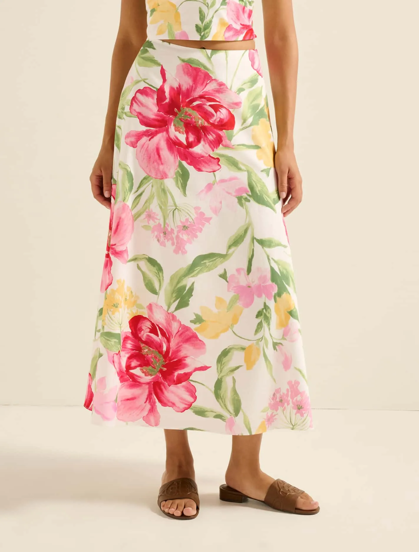 Polish Glow Talia Printed Midi Skirt