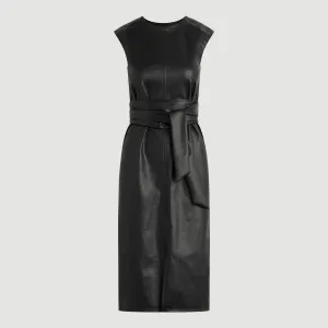 Pilar Vegan Leather Tie-Front Dress (Petite) Cozy Fashion All weather