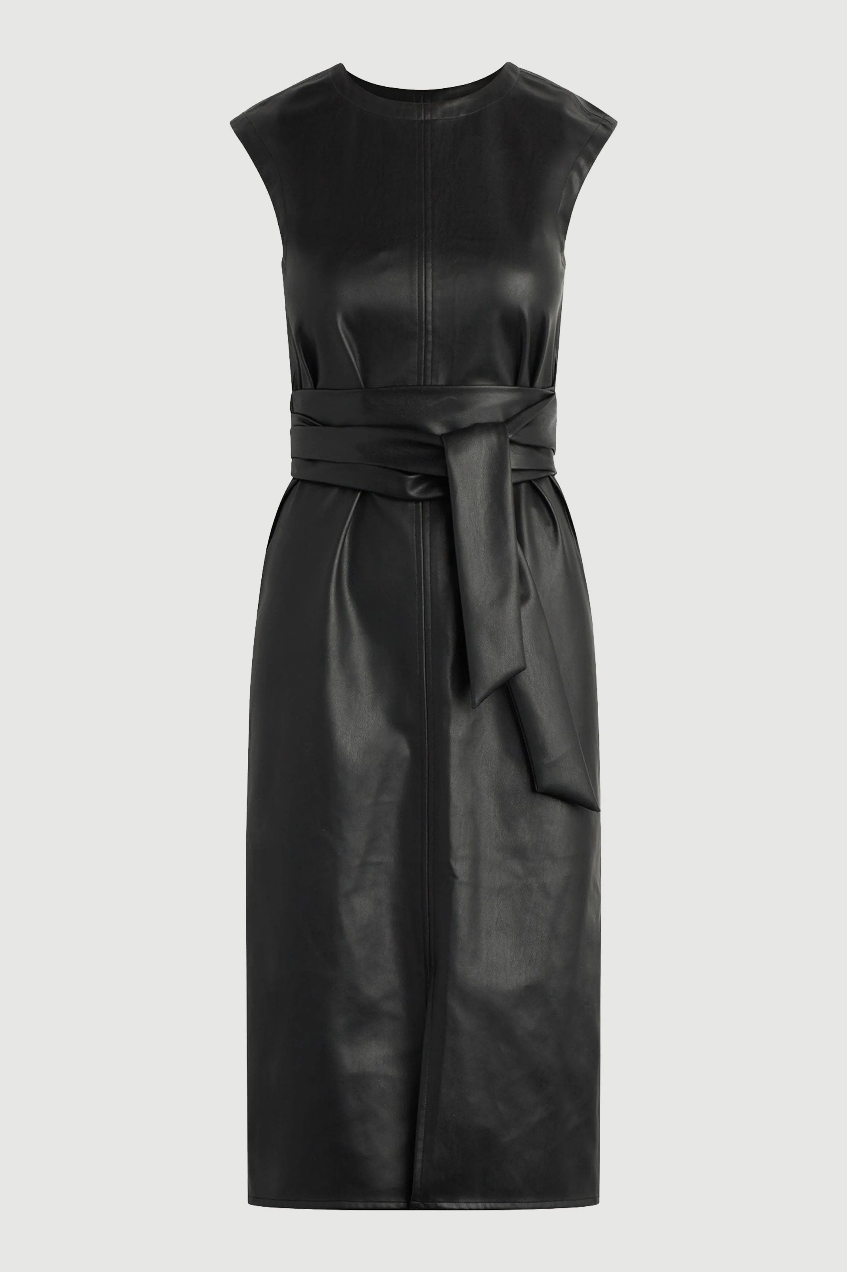AntiPillFinish Comfortable Lounge Pilar Vegan Leather Tie-Front Dress (Petite)