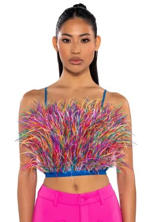 REAL OSTRICH FEATHER TOP Deployment - easy Mesh Lining