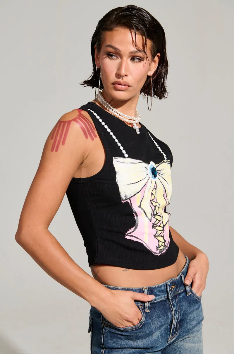 Distinctive Logistics - friendly SUPER LADYLIKE SLEEVELESS GRAPHIC TANK