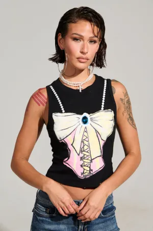 SUPER LADYLIKE SLEEVELESS GRAPHIC TANK low pressure situation