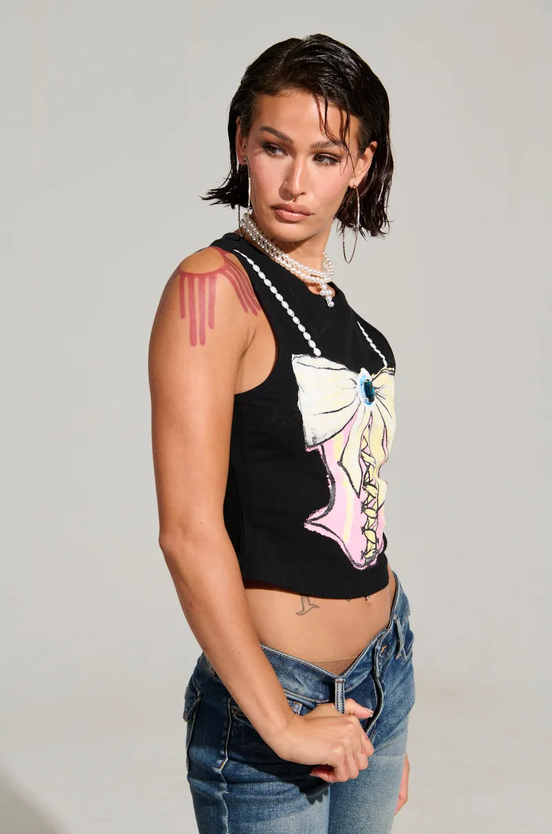 SUPER LADYLIKE SLEEVELESS GRAPHIC TANK Cutting - edge Training - accessible