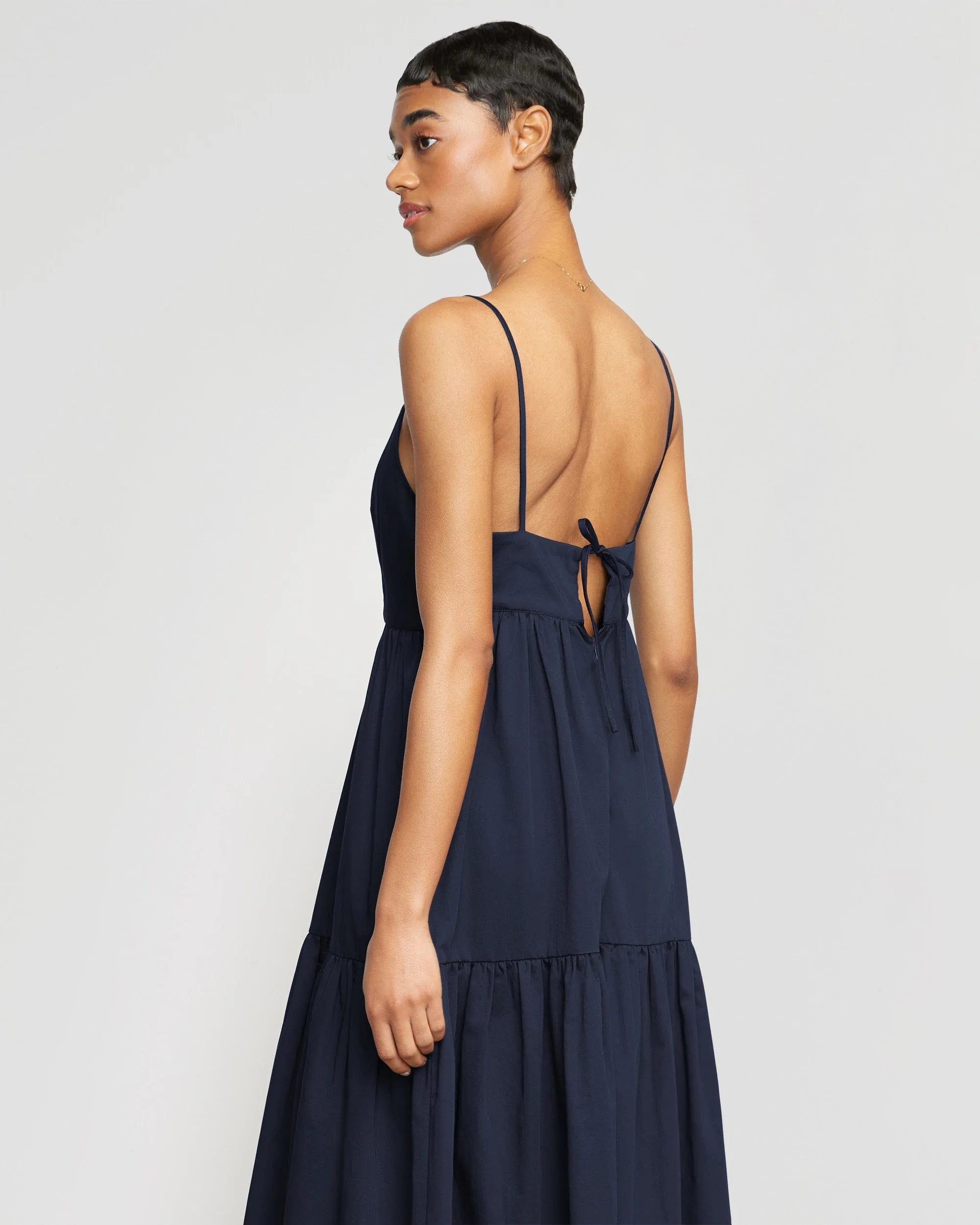 Orchid Sweetheart-Neck Tiered Cotton Maxi Dress Relax Vibe Transitional Clothing