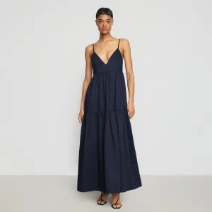 Orchid Sweetheart-Neck Tiered Cotton Maxi Dress CrossBackStructure Couple Look