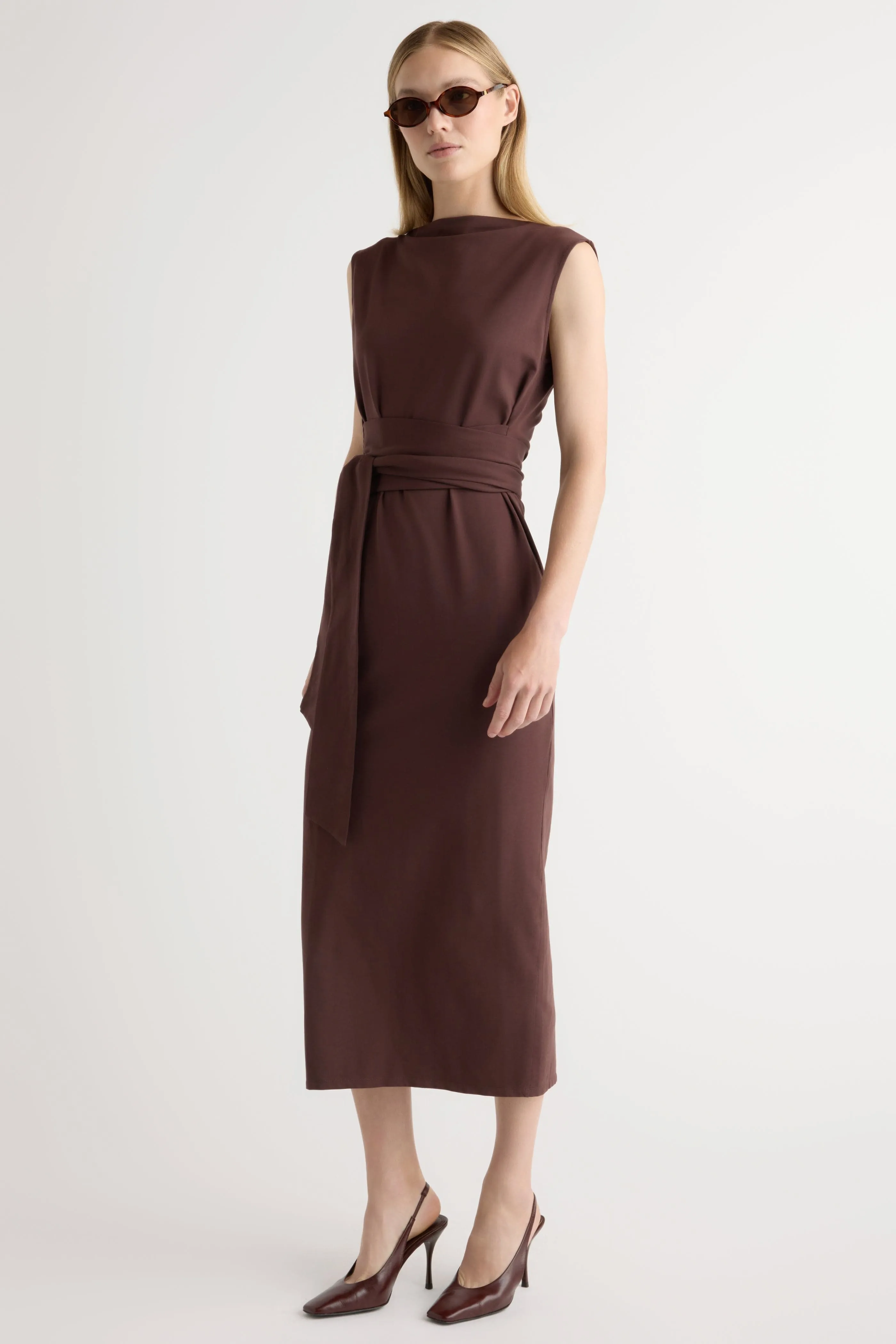 Trust Glow NonRestrictiveFit Edina Tie-Front Slit-Neck Dress
