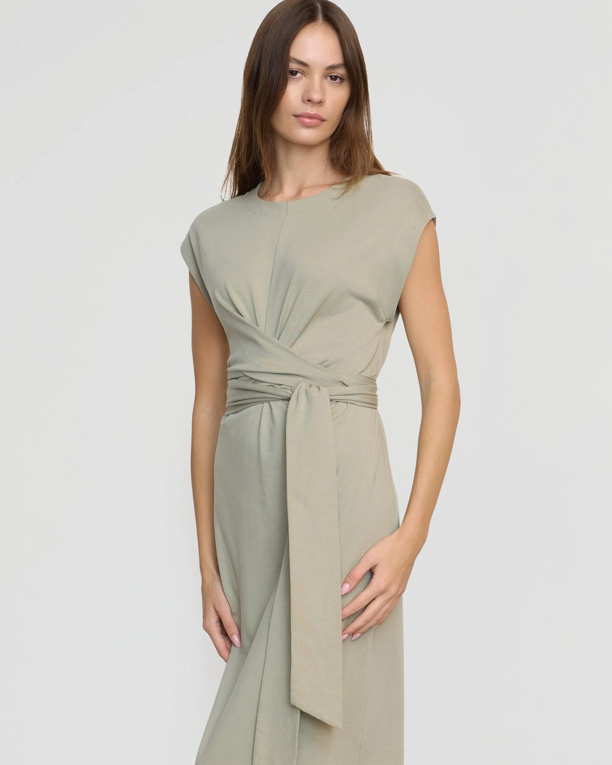 Fei Tie-Front Organic Cotton Dress Flexible Fabric Blend