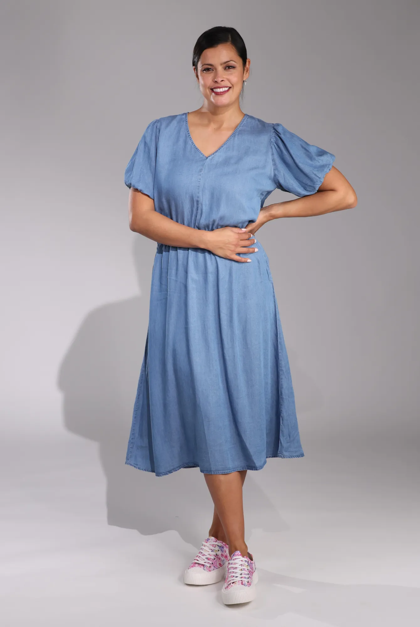 LayeredConstruction River Core Dress | LIGHT INDIGO | 6634C1
