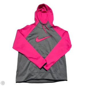 Sweatshirt Hoodie By Nike In Grey & Pink, Size: Xl MoistureWicking Fabric