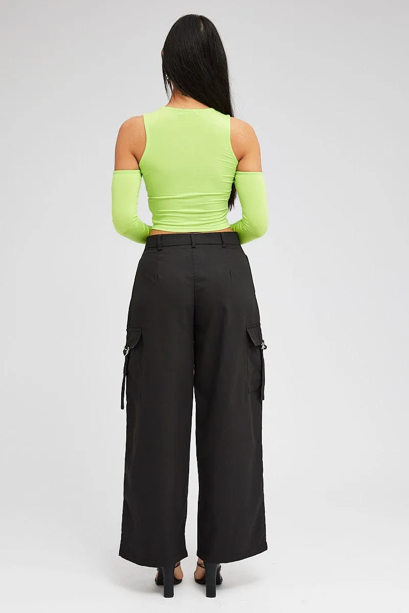 Smart Design Stretchable Black Wide Leg Pants Low Rise