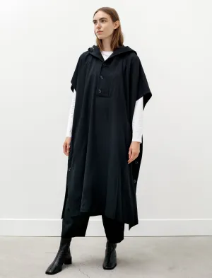 Hooded Poncho Dress Black Smart Look Party Ready