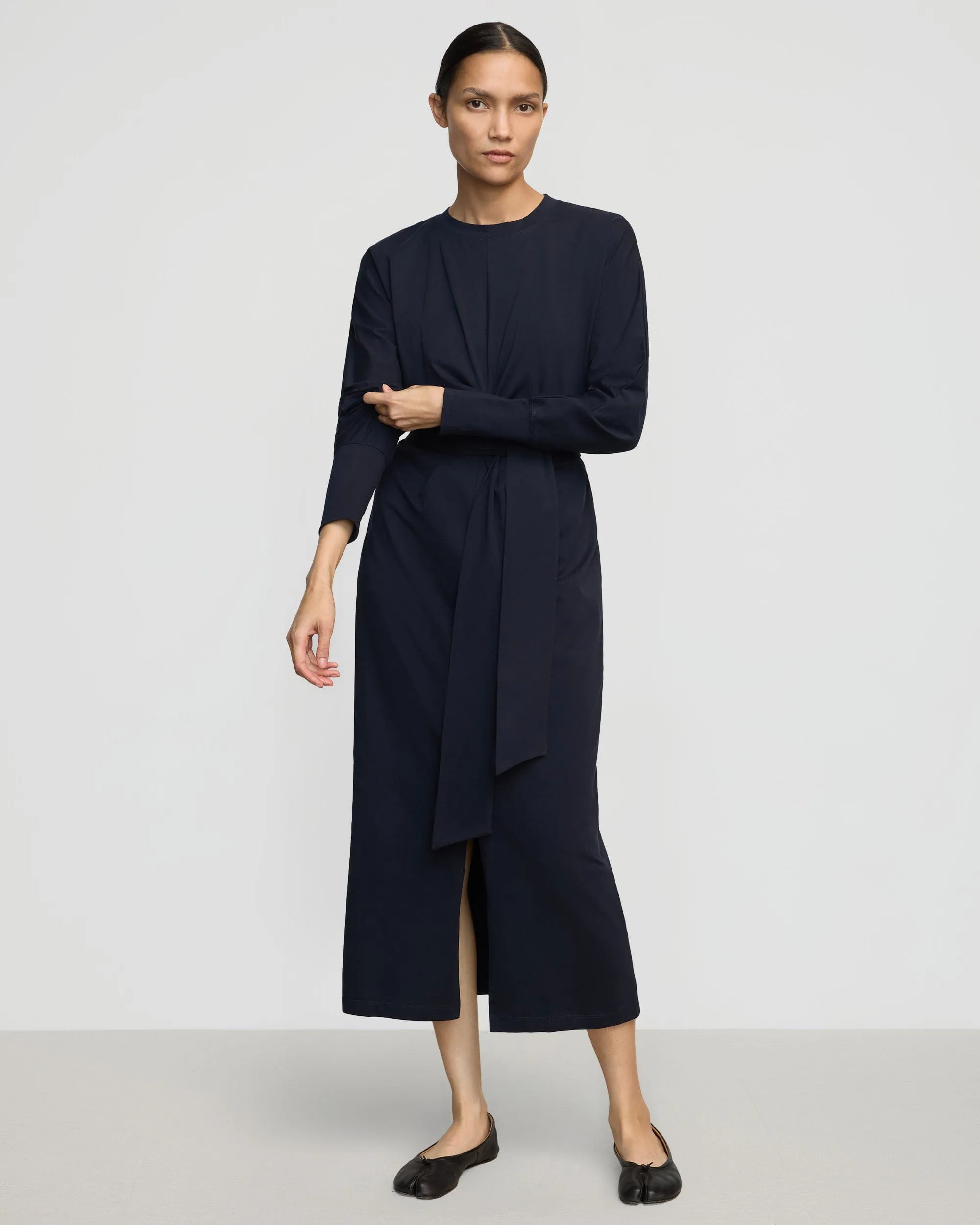 Wei Tie-Front Organic Cotton Dress Bright Color SnagResistant Weave