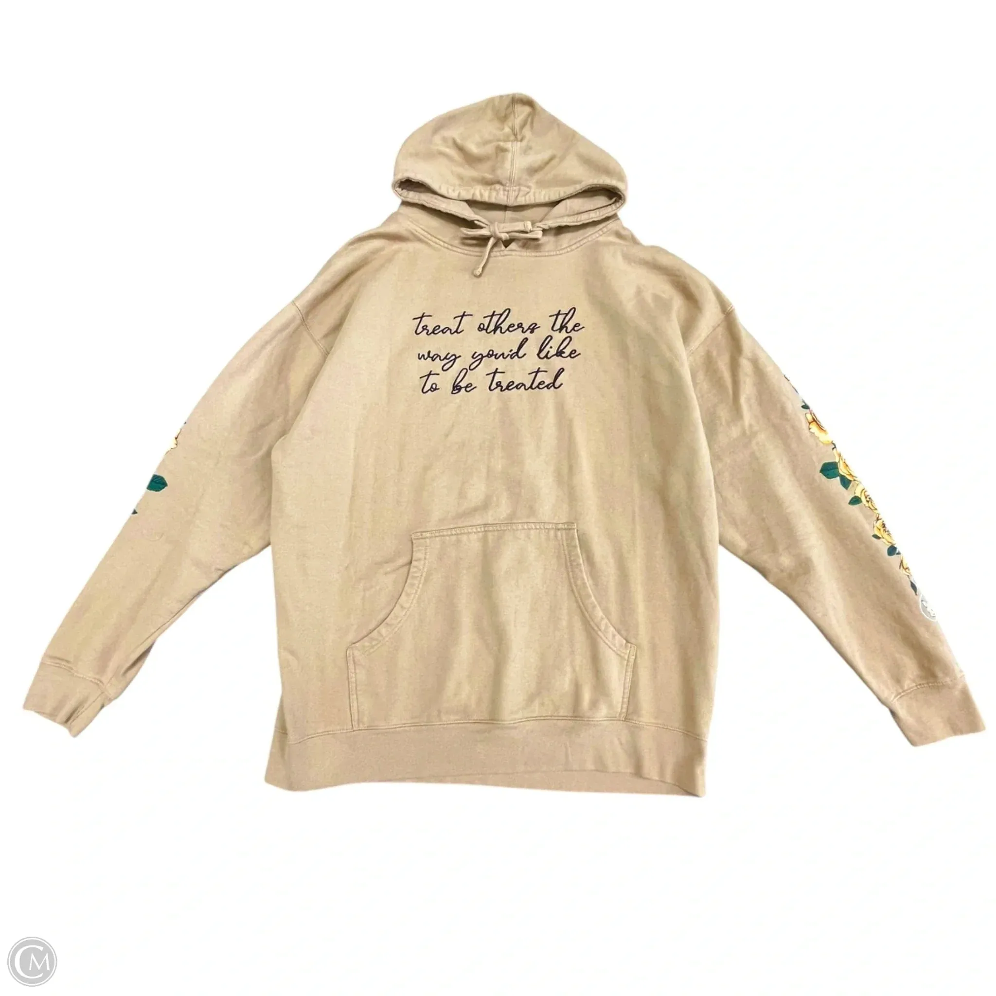 Sweatshirt Hoodie By Clothes Mentor In Beige, Size: 2x Screen Core QuickRelease Closure