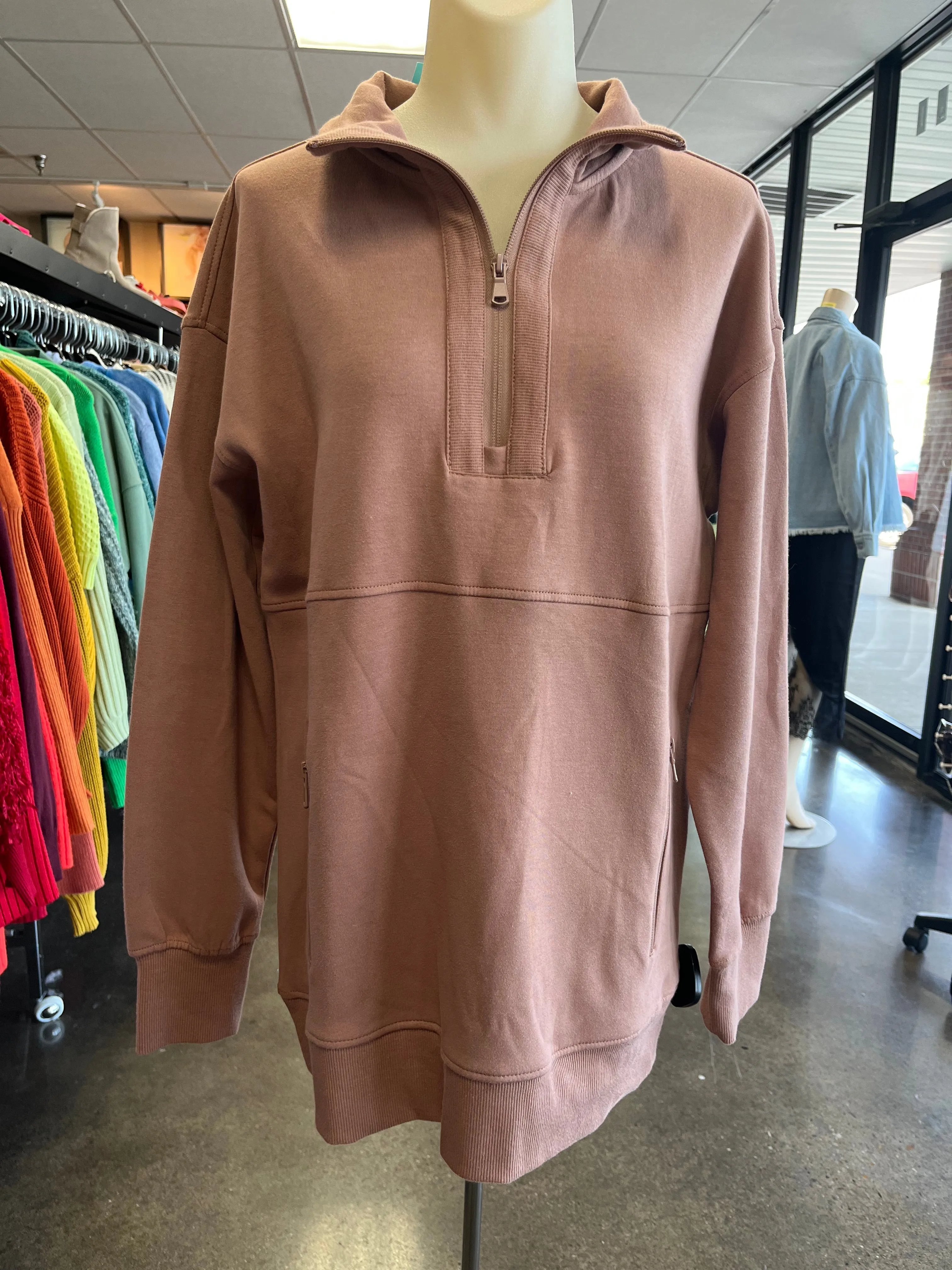 SWEATSHIRT COLLAR by MAURICES In TAN, Size: XS Reinforced Hem