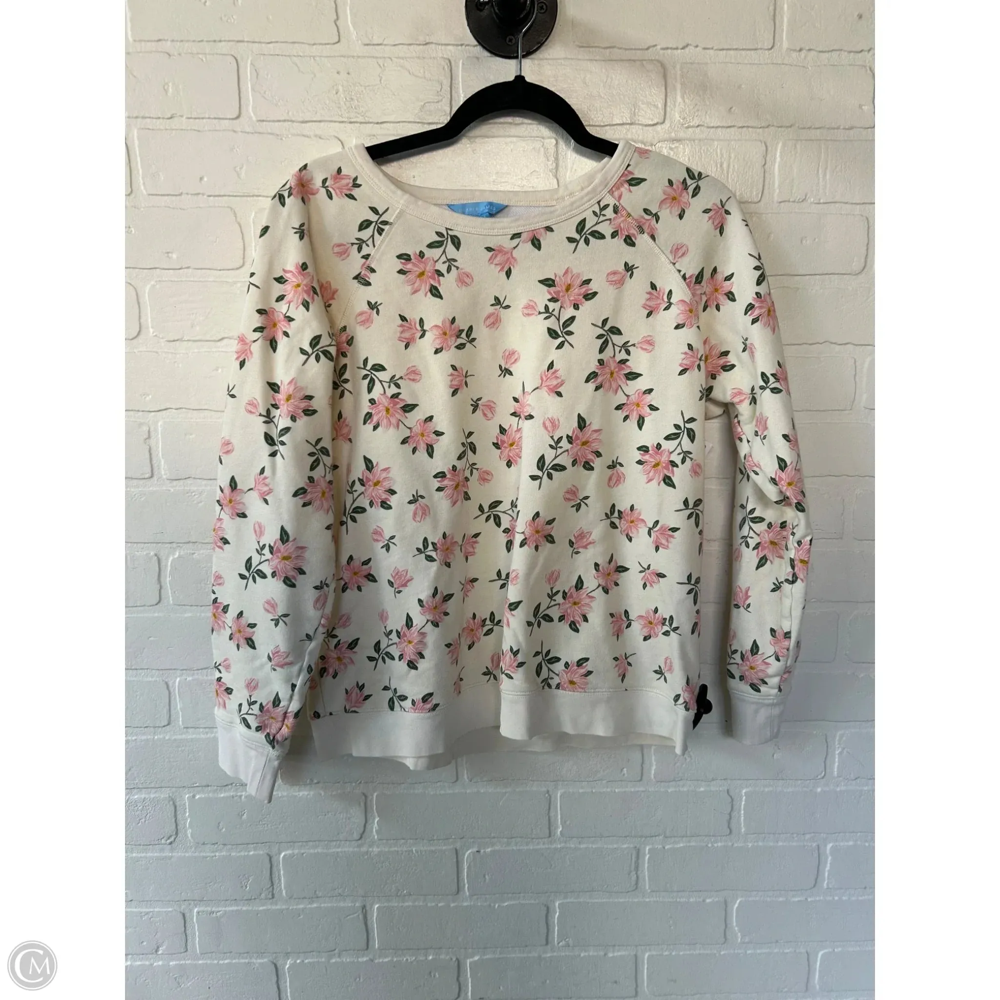 Diamond Soul Sweatshirt Crewneck By Draper James In Cream & Pink, Size: L
