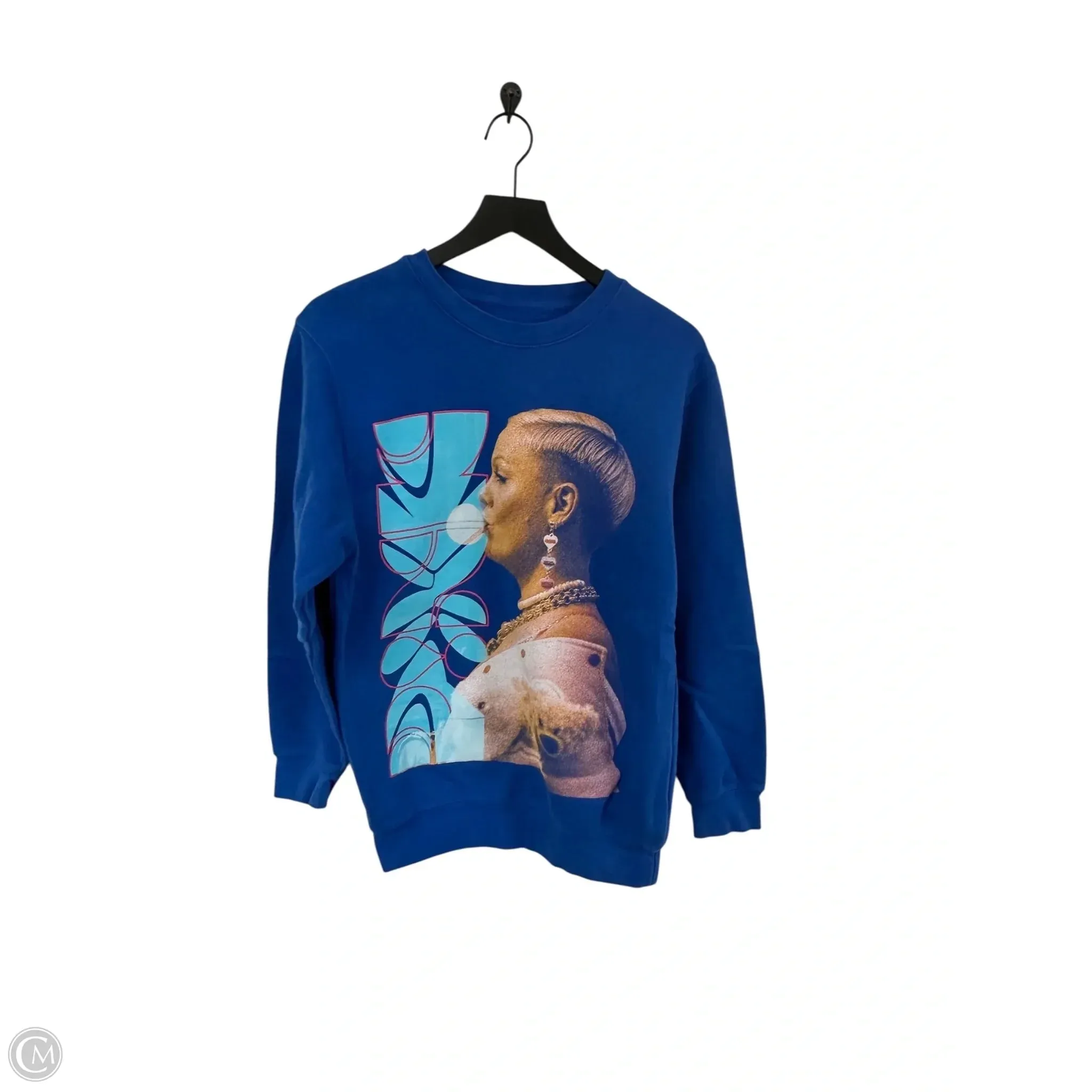 AntiStatic Cloth Sweatshirt Crewneck By Clothes Mentor In Blue, Size: S