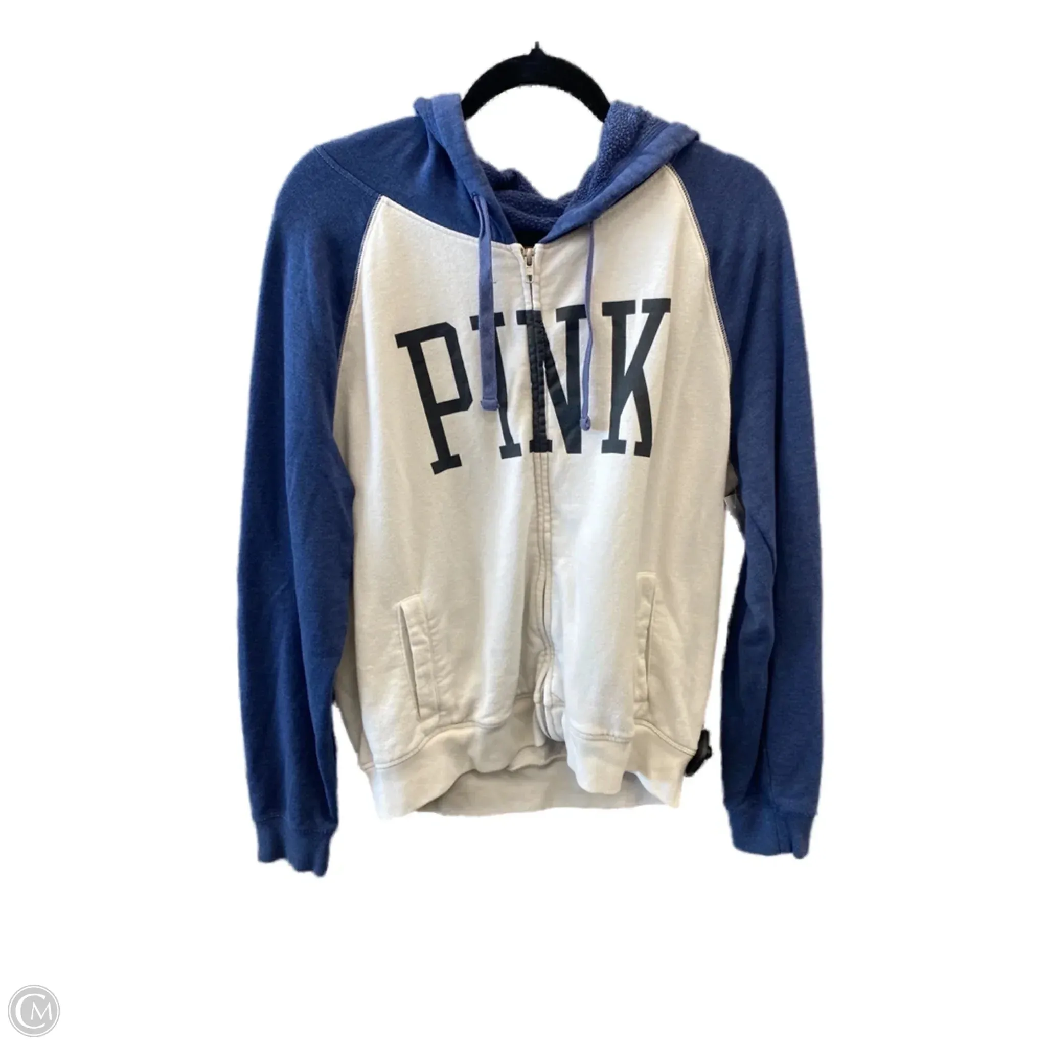 Planet Glow Virtual Fit Sweatshirt Hoodie By Pink In Blue & White, Size: L