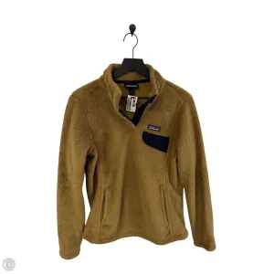 Stylish Jacket Sweatshirt Collar By Patagonia In Tan, Size: M