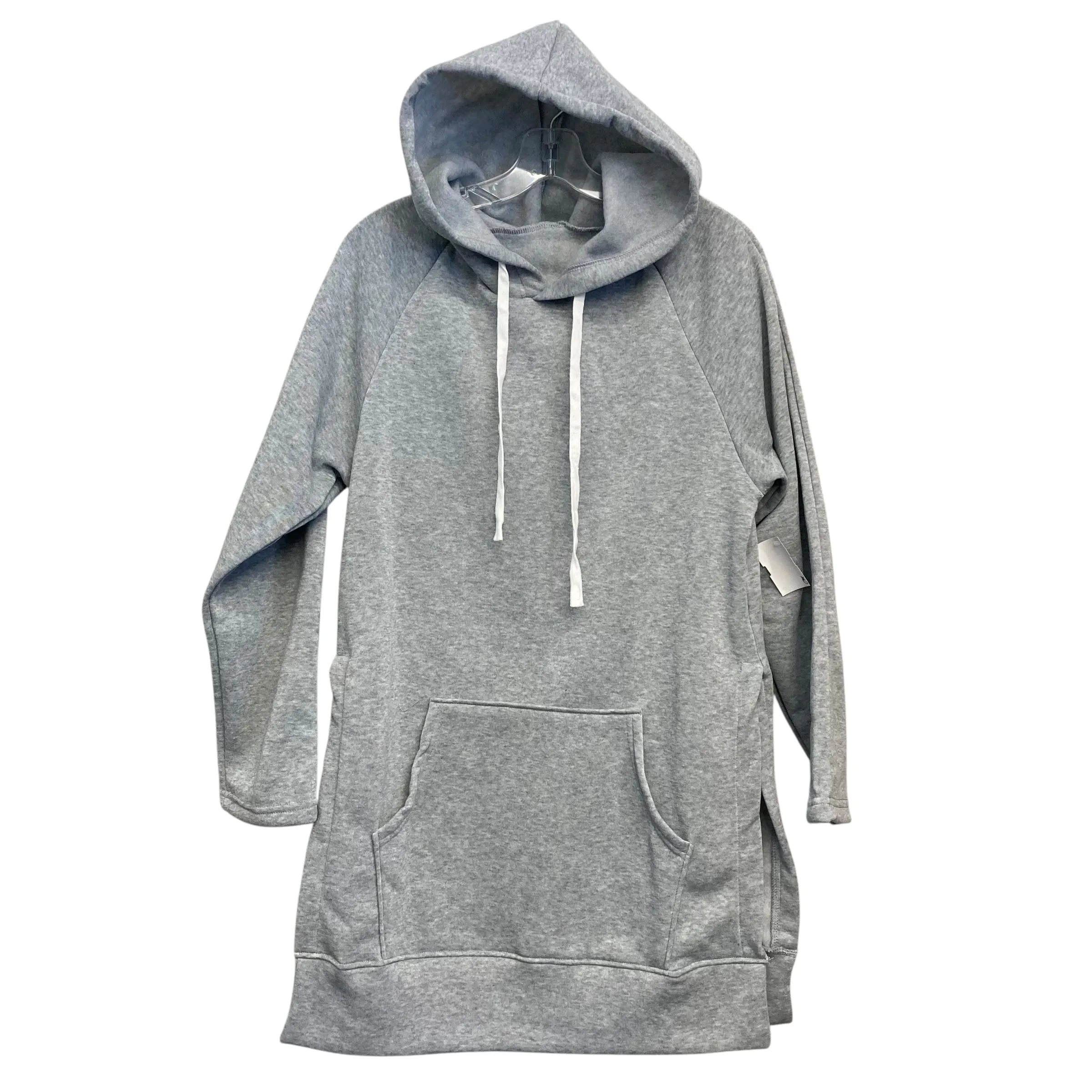 Modern Design Sweatshirt Hoodie In Grey, Size:M