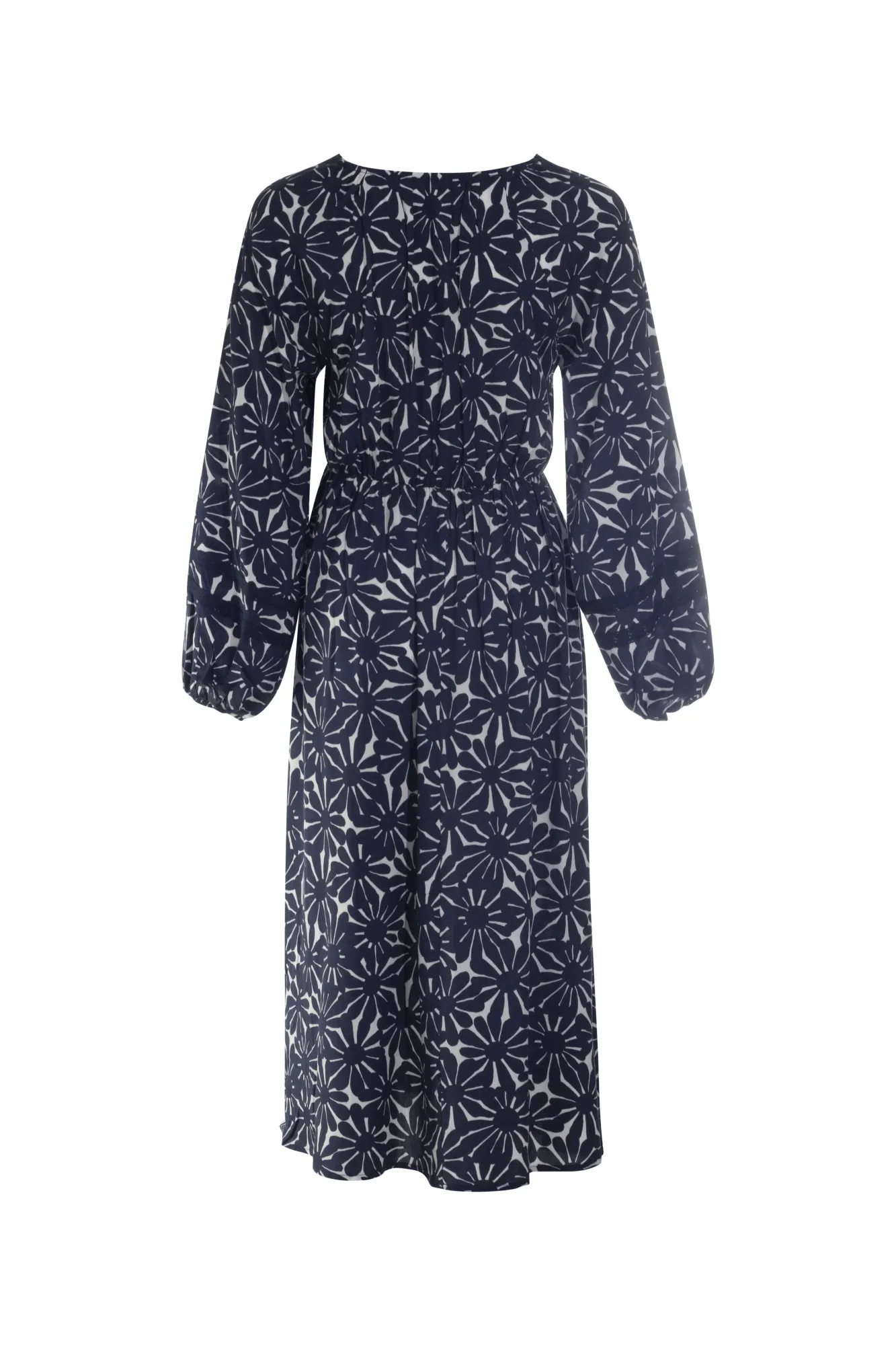 NonIrritating Seams Viscose and Lace trim Dress | NAVY DAISY | 3359AR