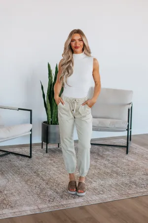 Drea Mica Joggers - Natural StainResistant Fabric NonRestrictive Movement
