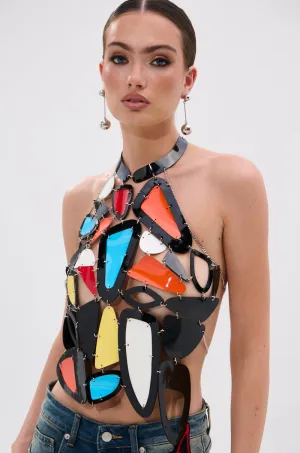MASTERPIECE OPEN BACK HALTER TOP Odor Resistant Treatment Layer Lightness