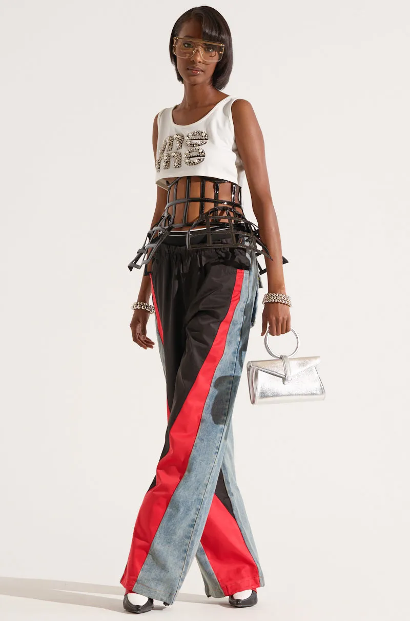 ALL ABOUT ME CROPPED SLEEVELESS T SHIRT Moisture Lock Barrier Tech
