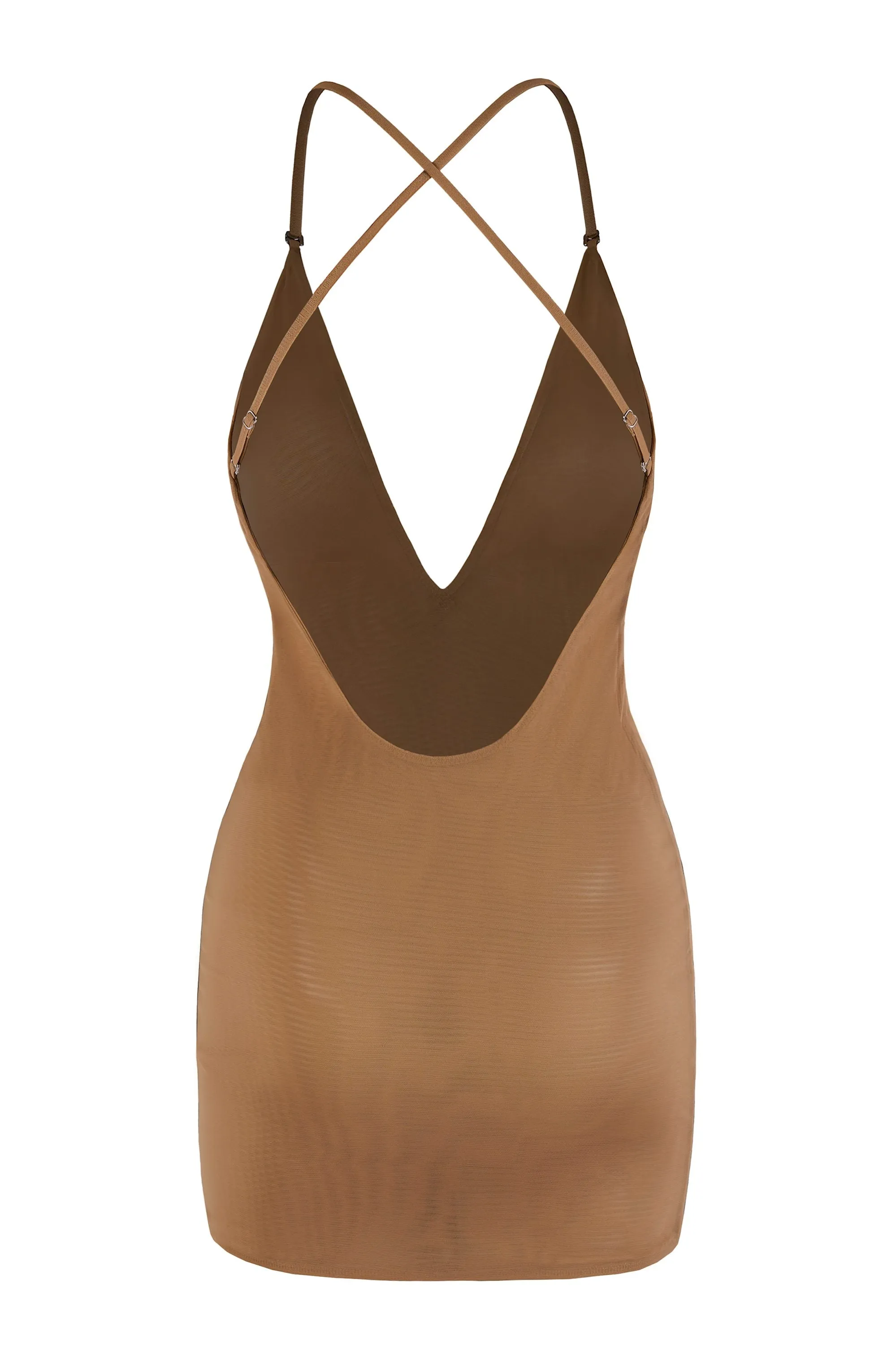 Intimates Soft Mesh Multiway Mini Dress in Almond Pop Hot Fast Life