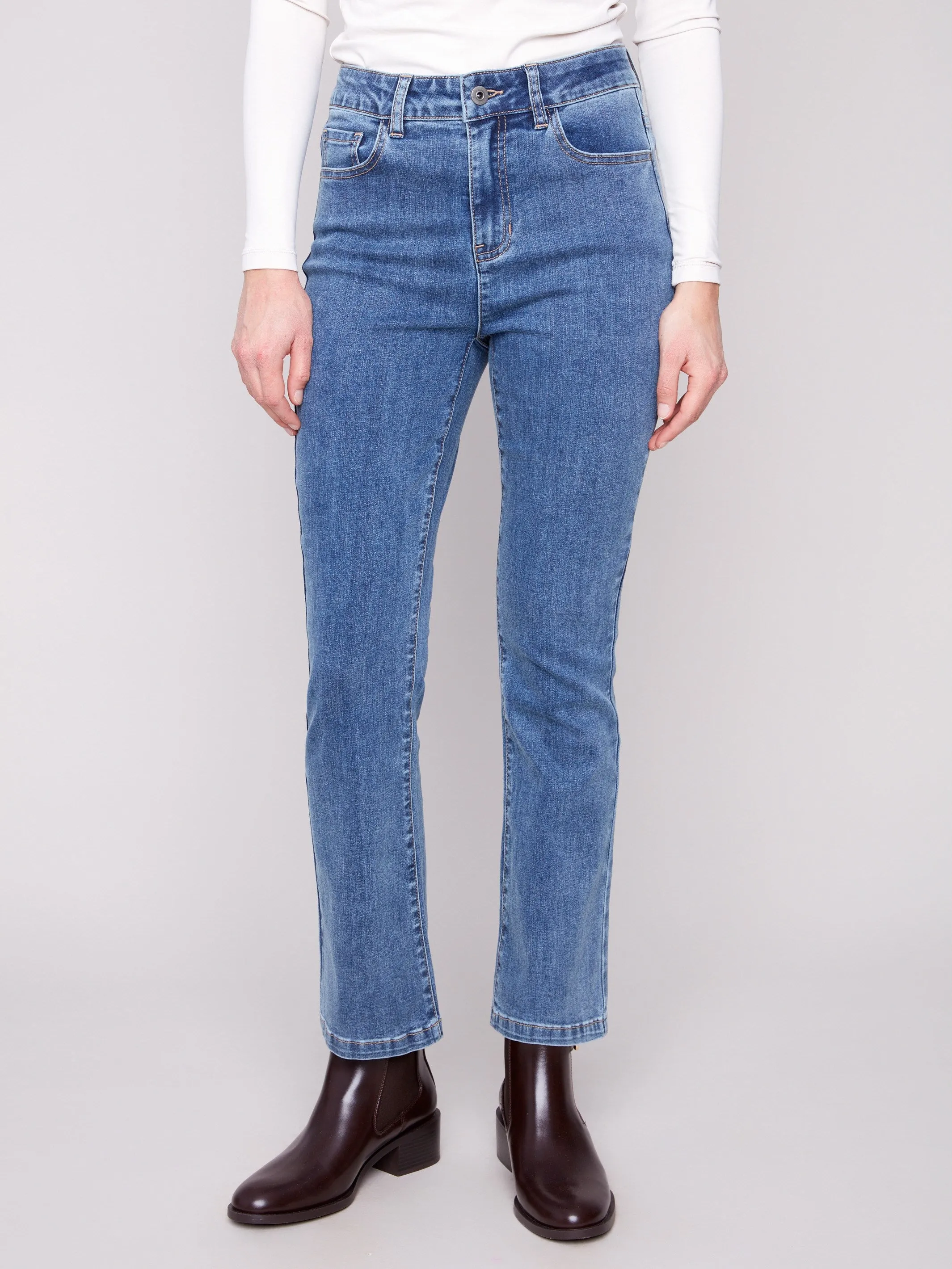 Quality Wear Bootcut Stretch Denim Pants - Medium Blue