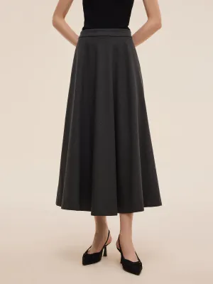 Frayed Finish Tassel accents Worsted Wool Blend A-Line Women Skirt