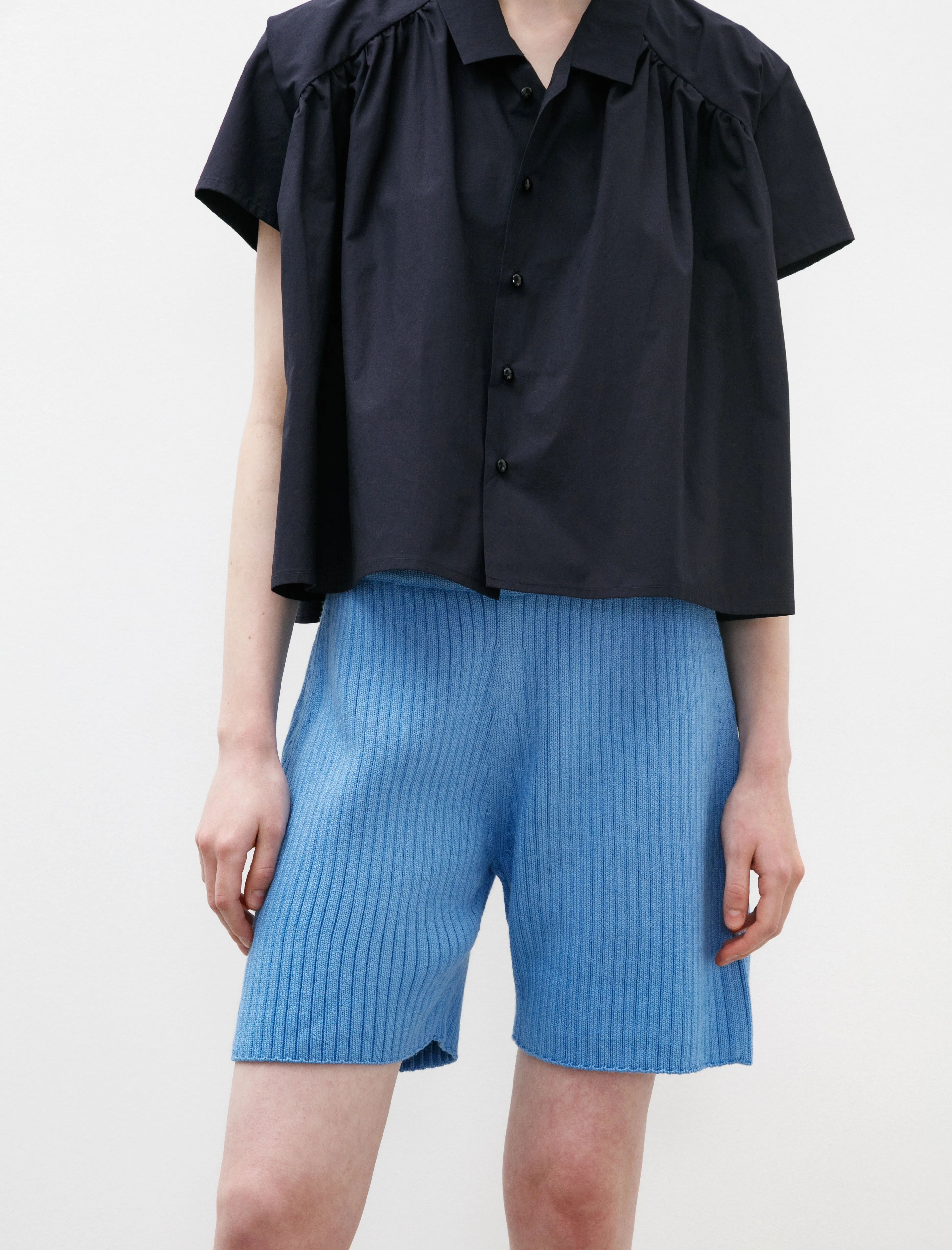 Rib Shorts Blue Cooling Mesh Lining OdorControlTech