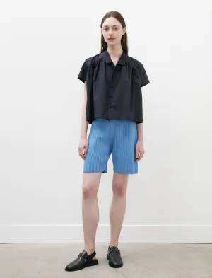 Rib Shorts Blue Basic Stretch